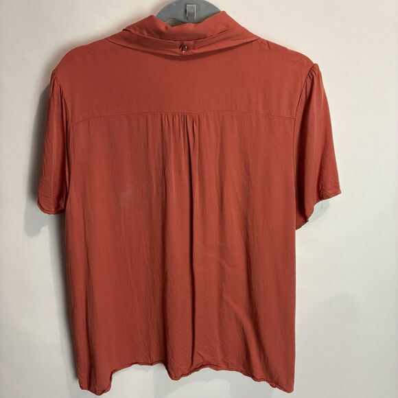 Modcloth Princess Highway Button Front Top Sz 20 Short Sleeve Rust Orange Retro - Picture 9 of 9